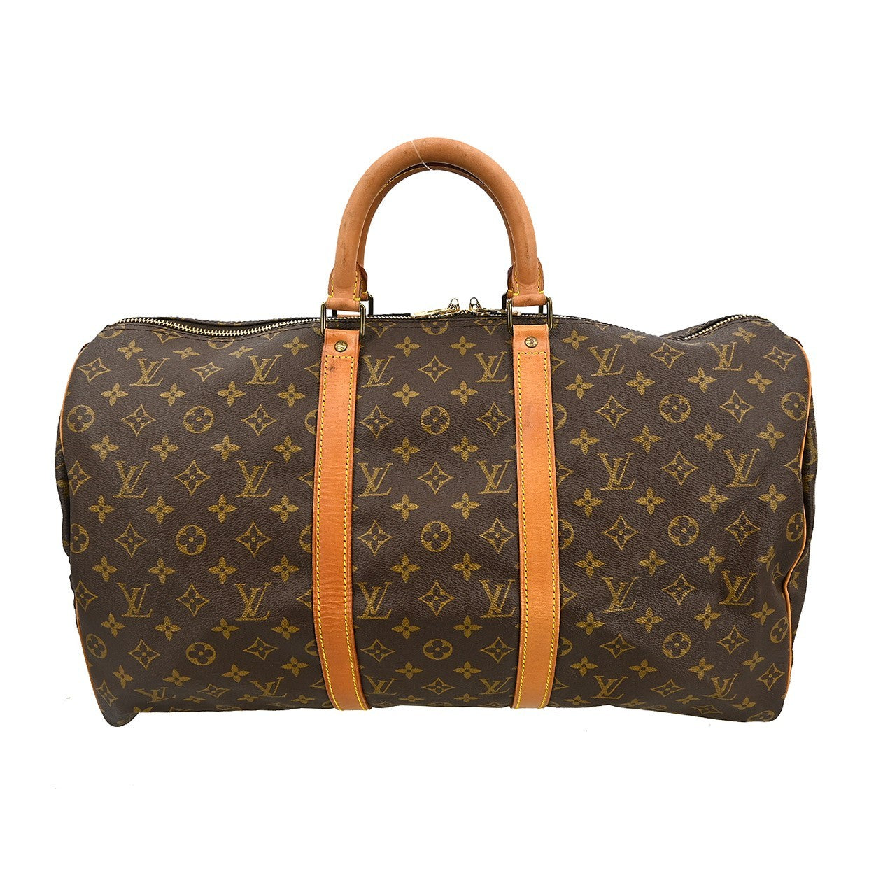Louis Vuitton Keepall Bag Monogram Canvas, BROWN, CANVAS, Travel bag