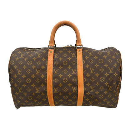 Louis Vuitton Keepall Bag Monogram Canvas, BROWN, CANVAS, Travel bag