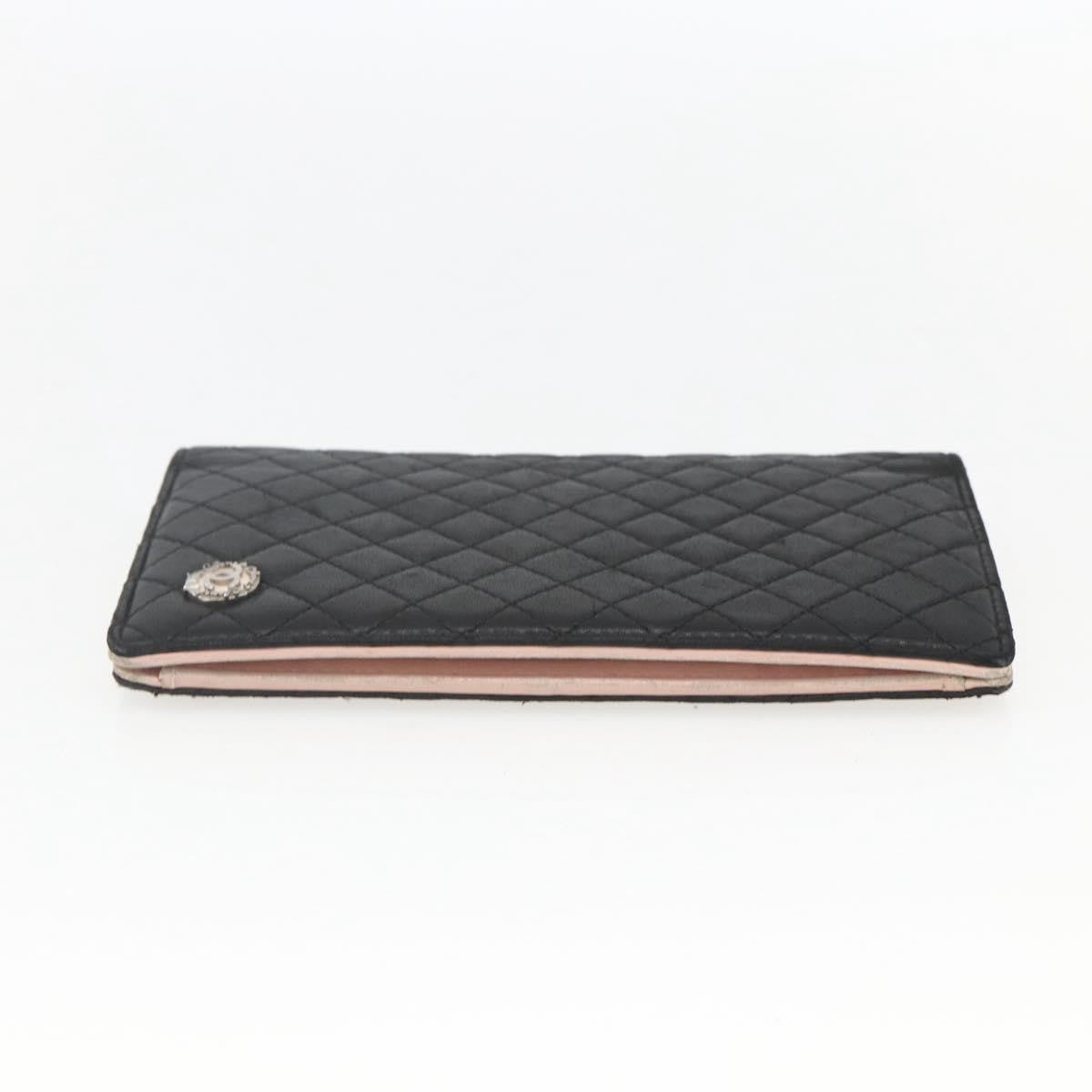 Chanel Vintage CC Bifold Wallet Leather, BLACK, LEATHER, Wallets