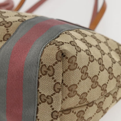 Gucci Jolie Web Tote GG Canvas, BEIGE, CANVAS, Tote bag