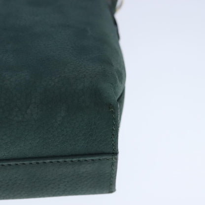 Celine Circle Logo Handbag Leather, GREEN, LEATHER, Handbag