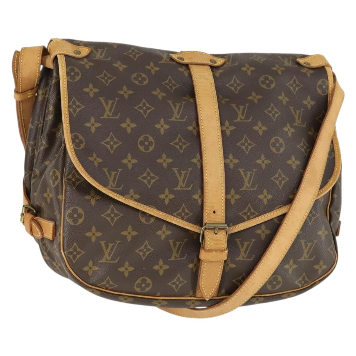 Louis Vuitton Saumur Handbag Monogram Canvas, BROWN, CANVAS, Shoulder bag