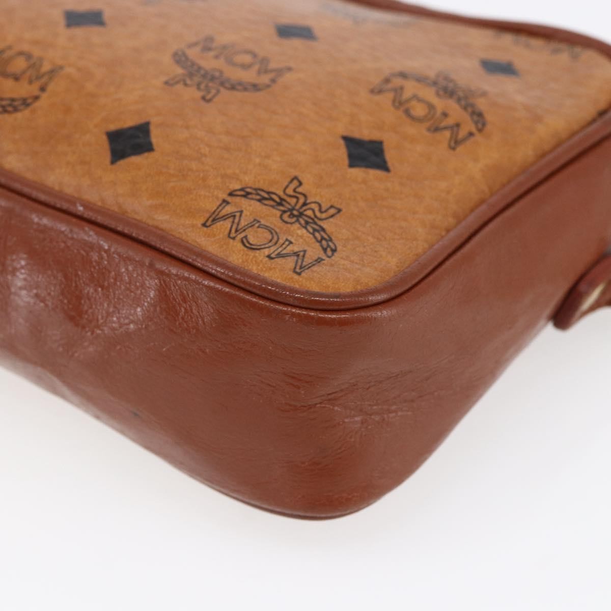 MCM Visetos Shoulder bag Canvas and Leather, BROWN, CANVAS, Shoulder bag