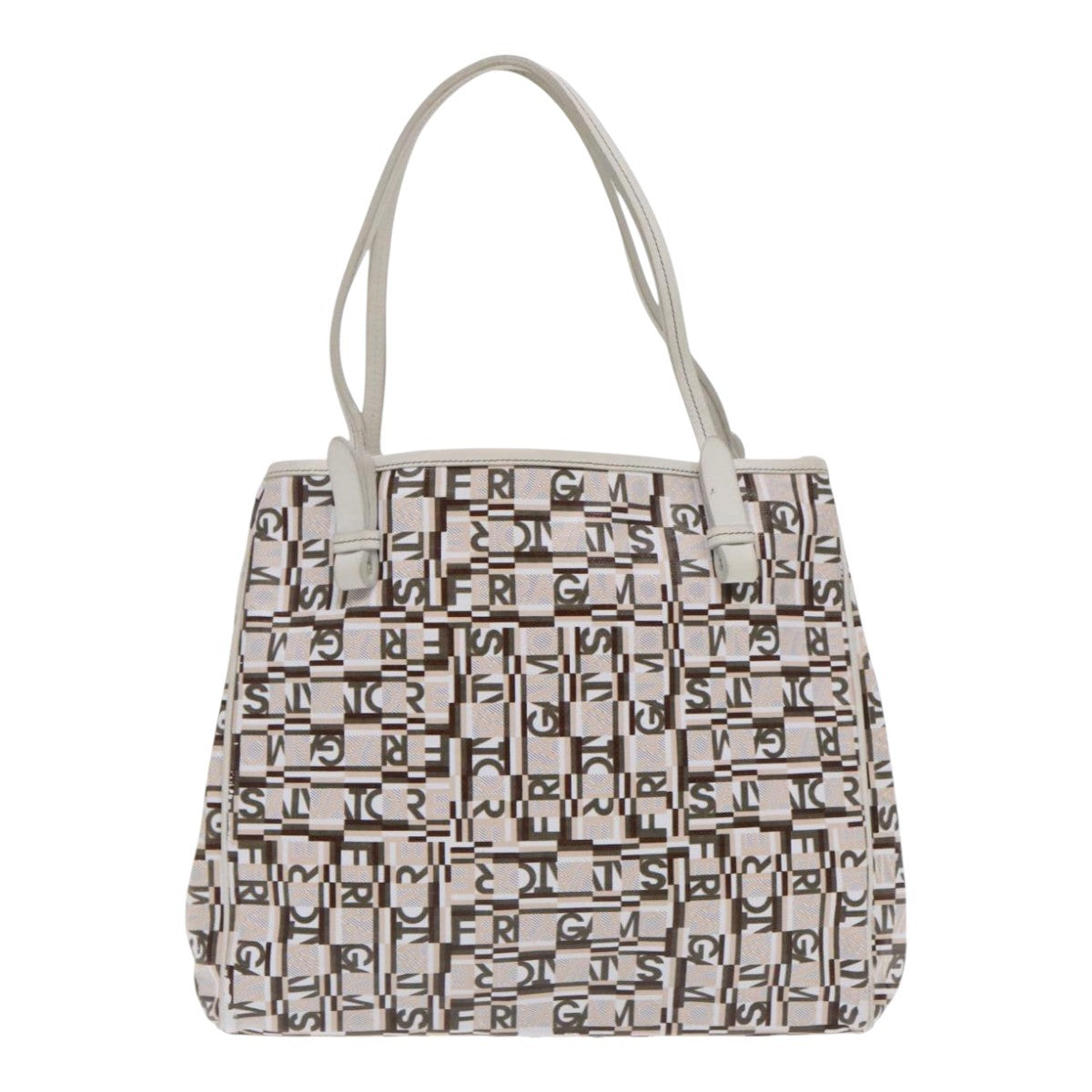 Salvatore Ferragamo Gancini Tote Leather, WHITE, LEATHER, Tote bag