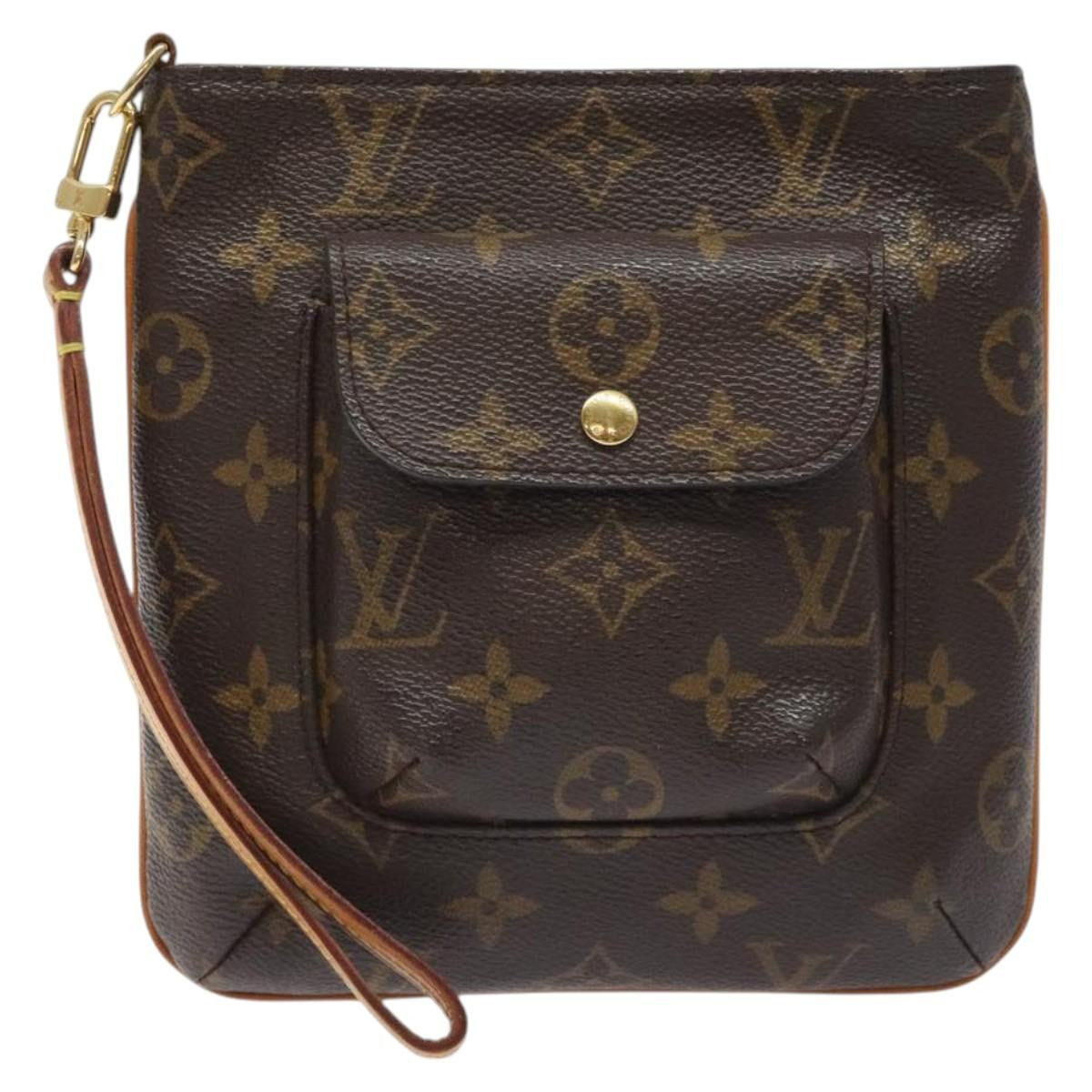 Louis Vuitton Partition Wristlet Clutch Monogram Canvas, BROWN, CANVAS, Clutche & pouche