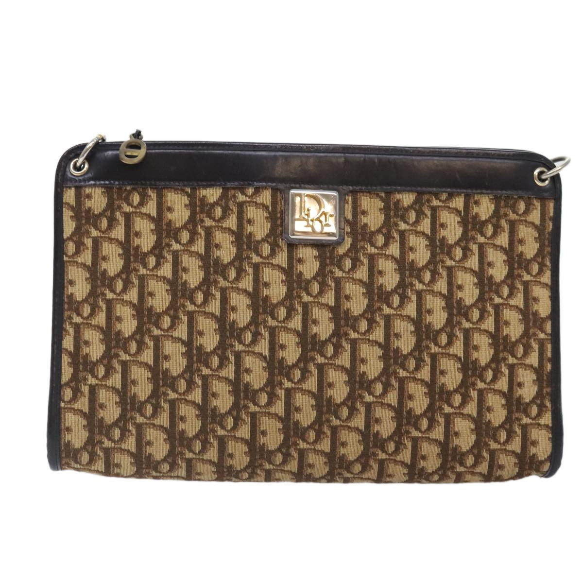 Christian Dior Vintage Trotter Shoulder Bag Canvas, BROWN, CANVAS, Shoulder bag