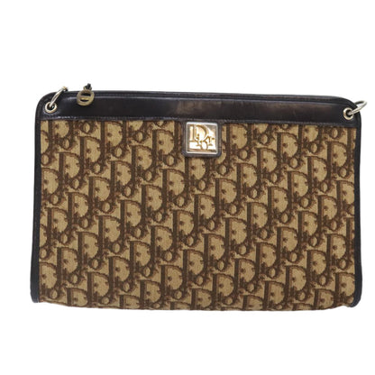 Christian Dior Vintage Trotter Shoulder Bag Canvas, BROWN, CANVAS, Shoulder bag