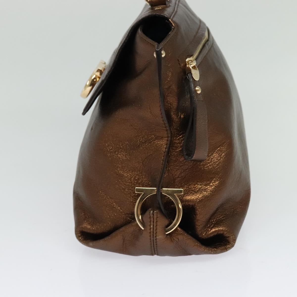 Salvatore Ferragamo Sofia Satchel Leather, BROWN, LEATHER, Handbag