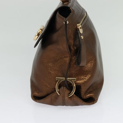 Salvatore Ferragamo Sofia Satchel Leather, BROWN, LEATHER, Handbag