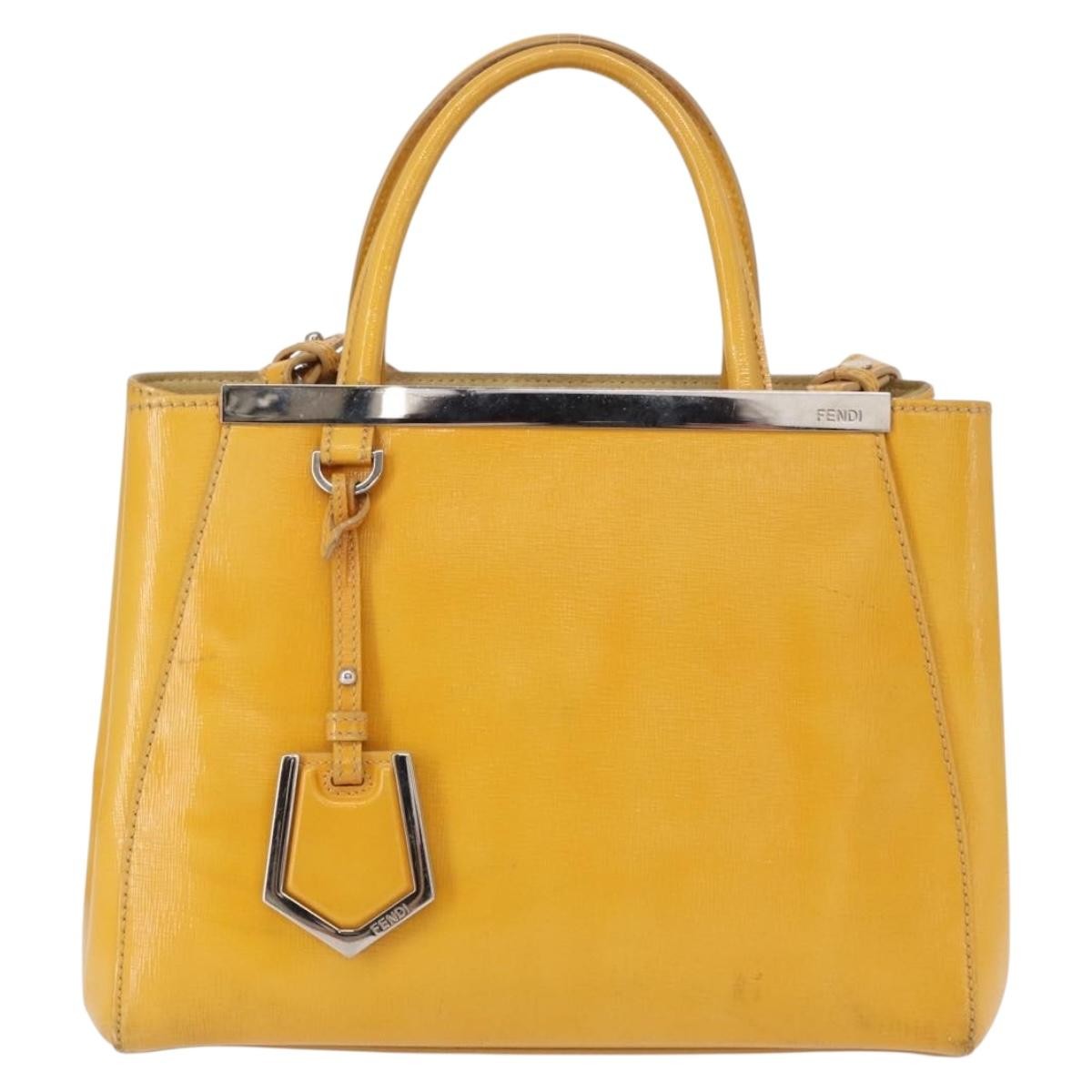 Fendi 2Jours Bag Leather, YELLOW, LEATHER, Handbag