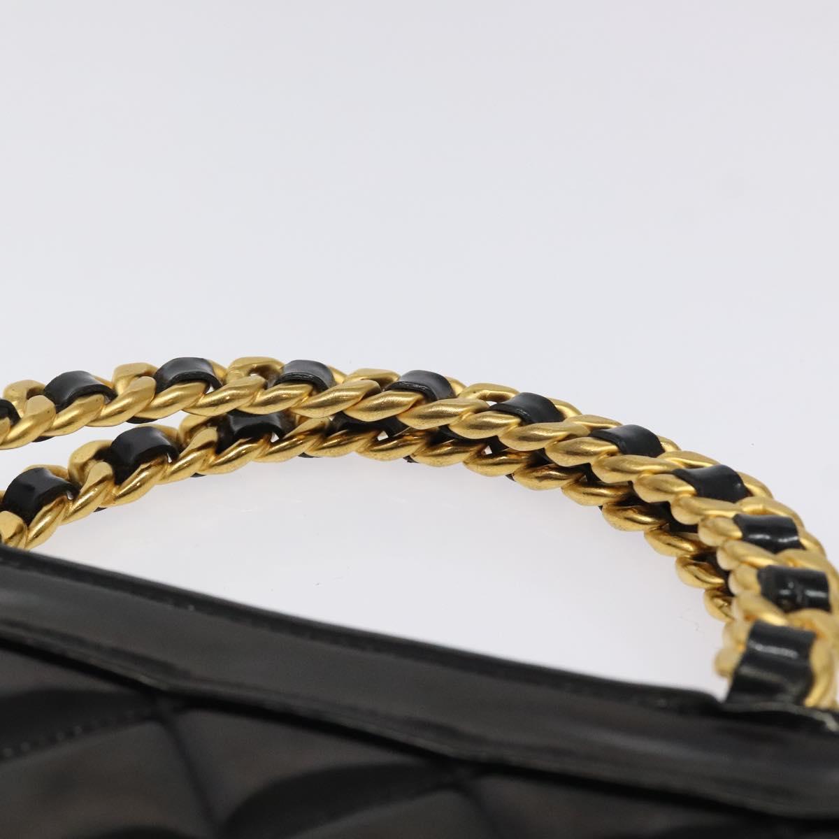 Chanel Vintage Chain Handle Tote Patent leather, BLACK, PATENT_LEATHER, Tote bag