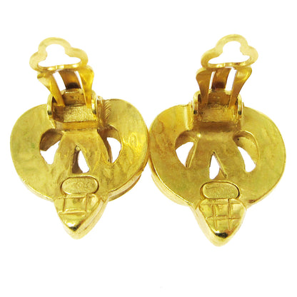 Chanel CC logo heart Gold-plated, GOLD, GOLD_PLATED, Earrings