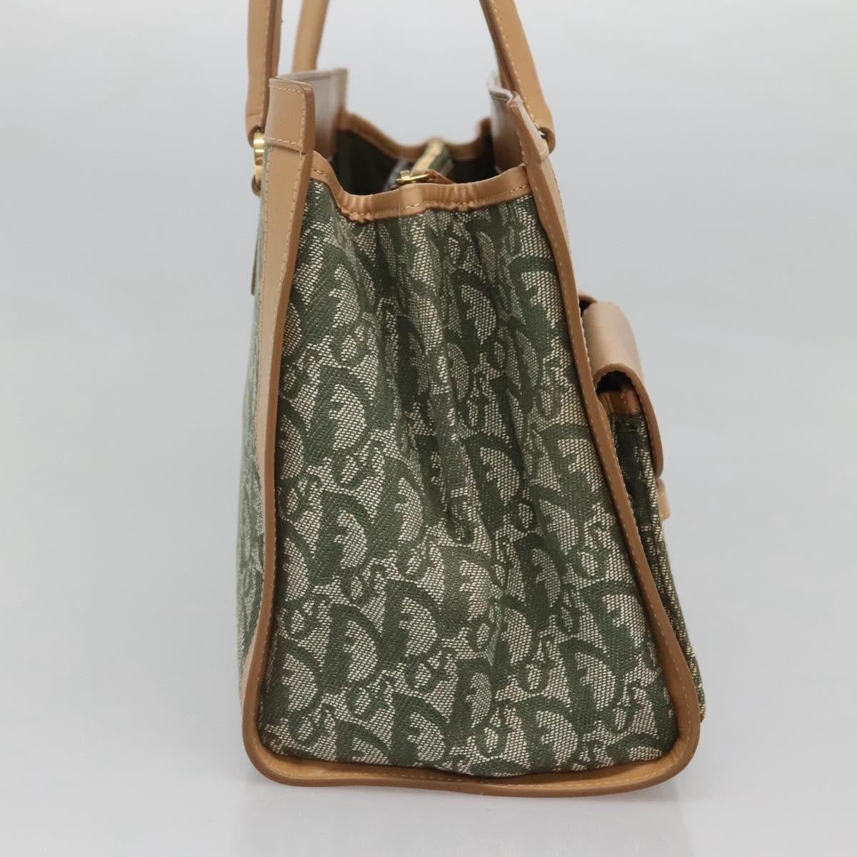 Christian Dior Vintage Trotter Double Pocket Tote Diorissimo Canvas, KHAKI, CANVAS, Tote bag