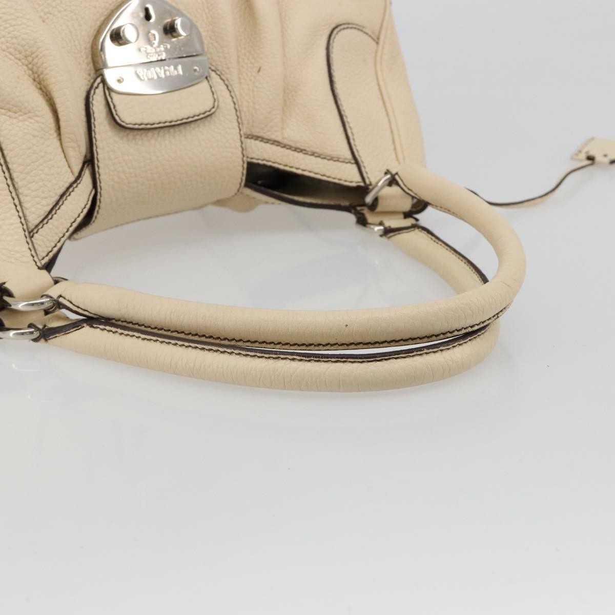 Prada Vintage Handbag Leather, White, Leather, Handbag