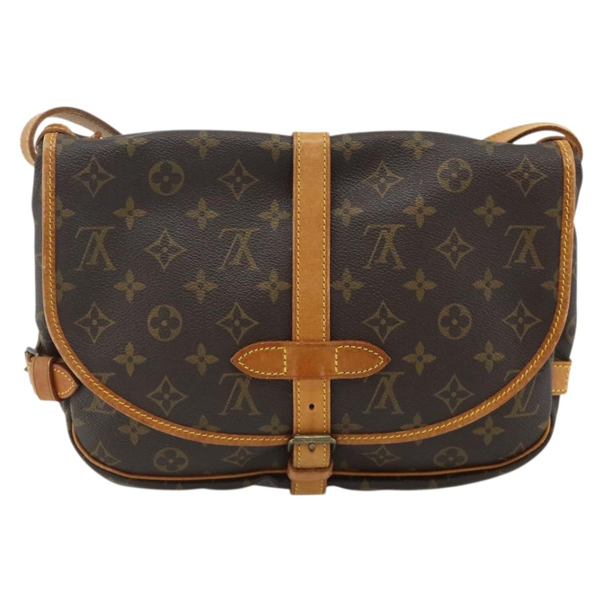 Louis Vuitton Saumur Handbag Monogram Canvas, Brown, Canvas, Shoulder Bag
