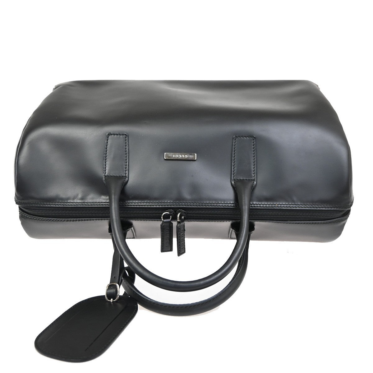 Gucci Vintage Boston Bag Leather, BLACK, LEATHER, Travel bag
