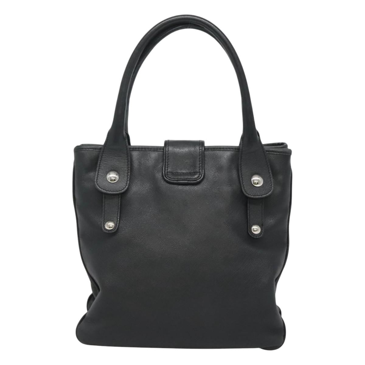 Salvatore Ferragamo Gancini handbag Leather, BLACK, LEATHER, Handbag