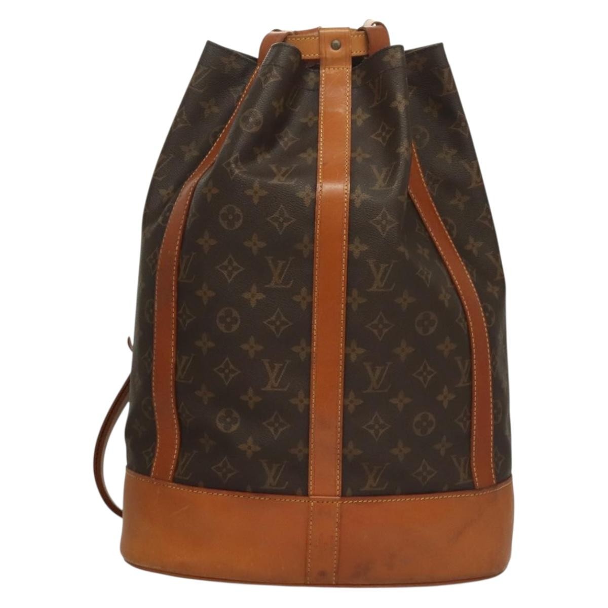 Louis Vuitton Randonnee Backpack Monogram Canvas, BROWN, CANVAS, Shoulder bag