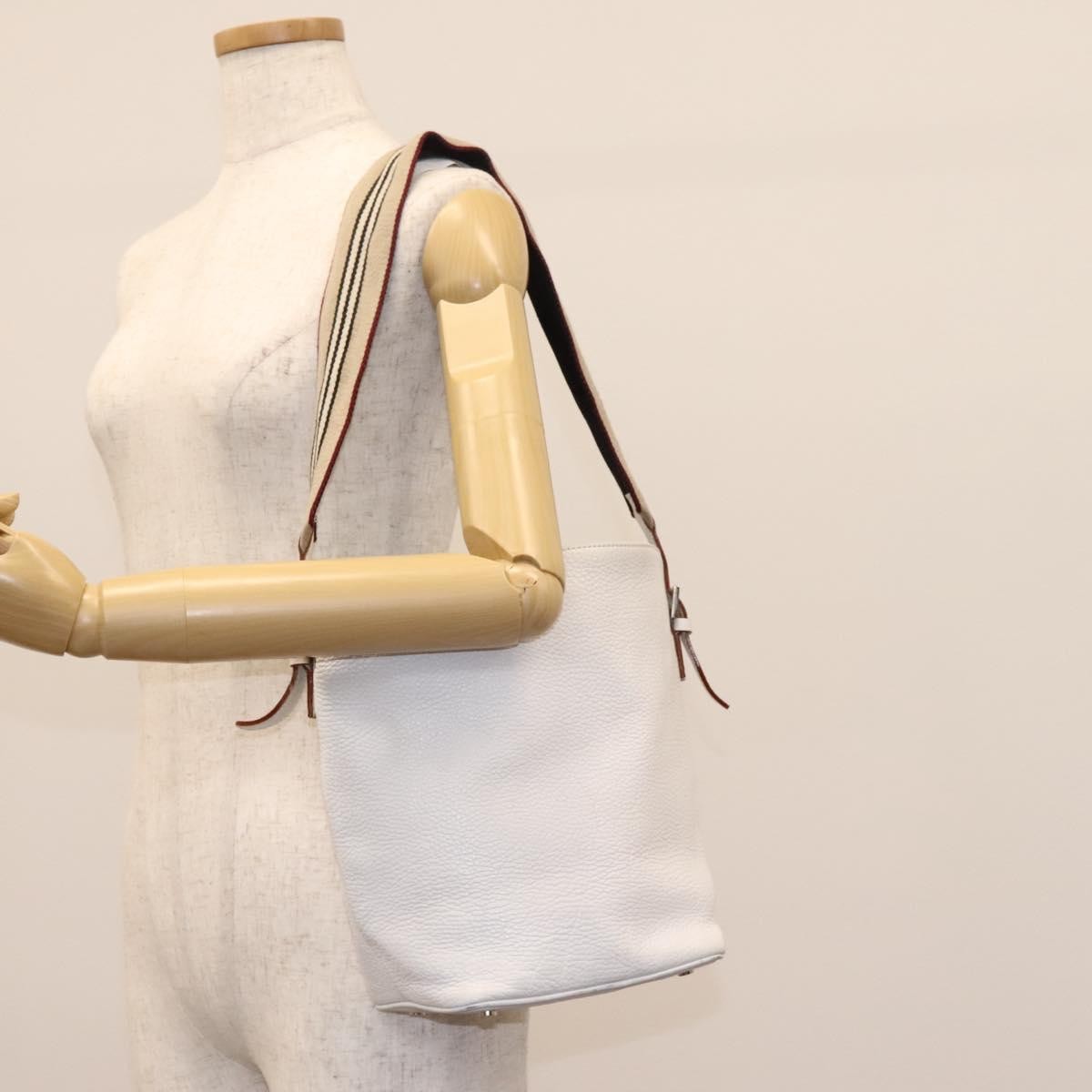 Burberry Shoulder Bag Leather, WHITE, LEATHER, Shoulder bag