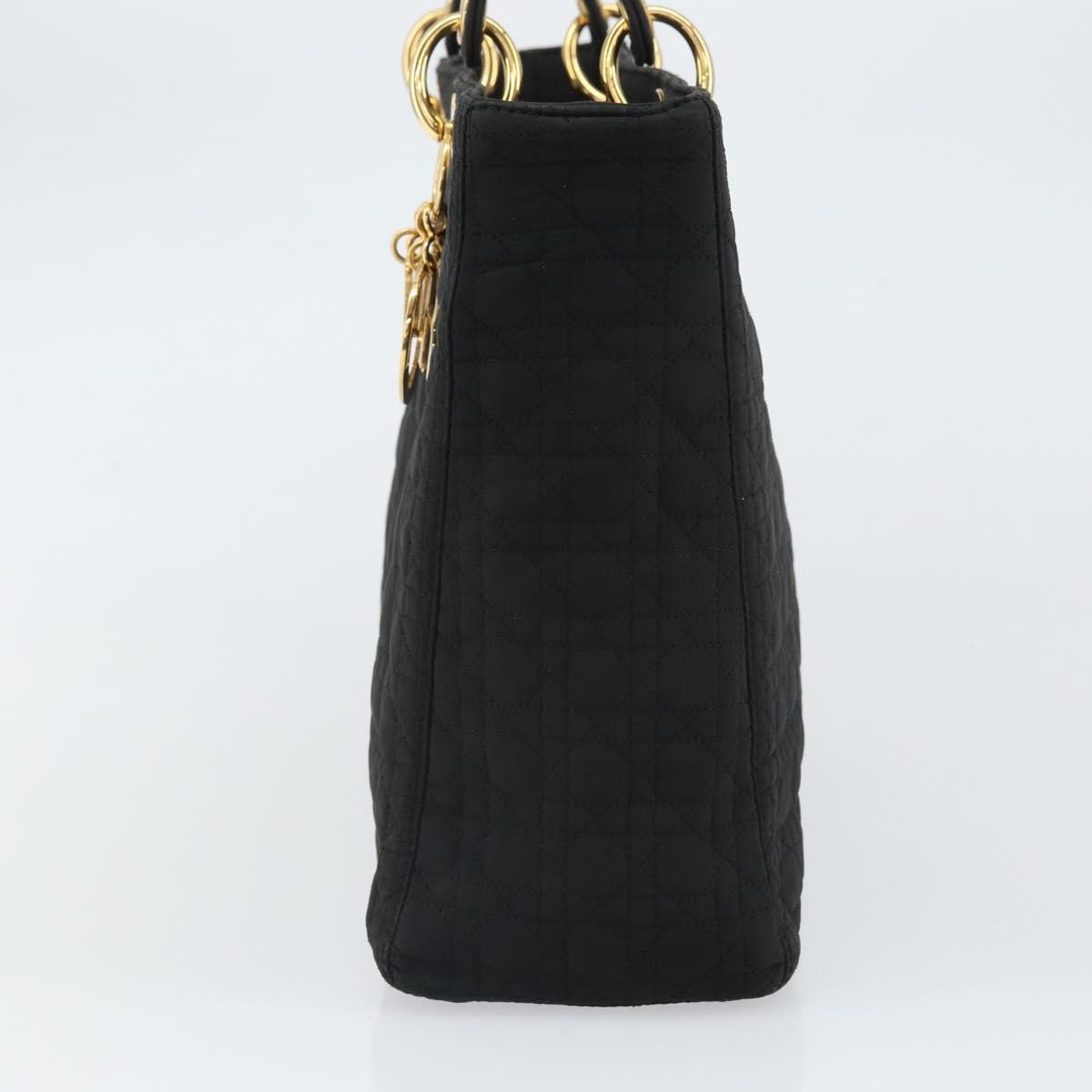 Christian Dior Vintage Lady Dior Bag Cannage Quilt Nylon, BLACK, NYLON, Handbag