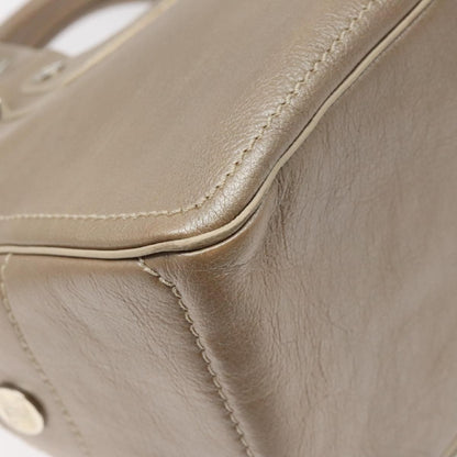 Celine Boogie Satchel Leather, GOLD, LEATHER, Handbag