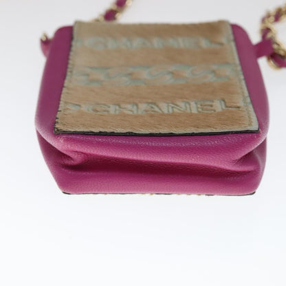 Chanel Chain Cigarette Case Leather, PINK, LEATHER, Clutche & pouche