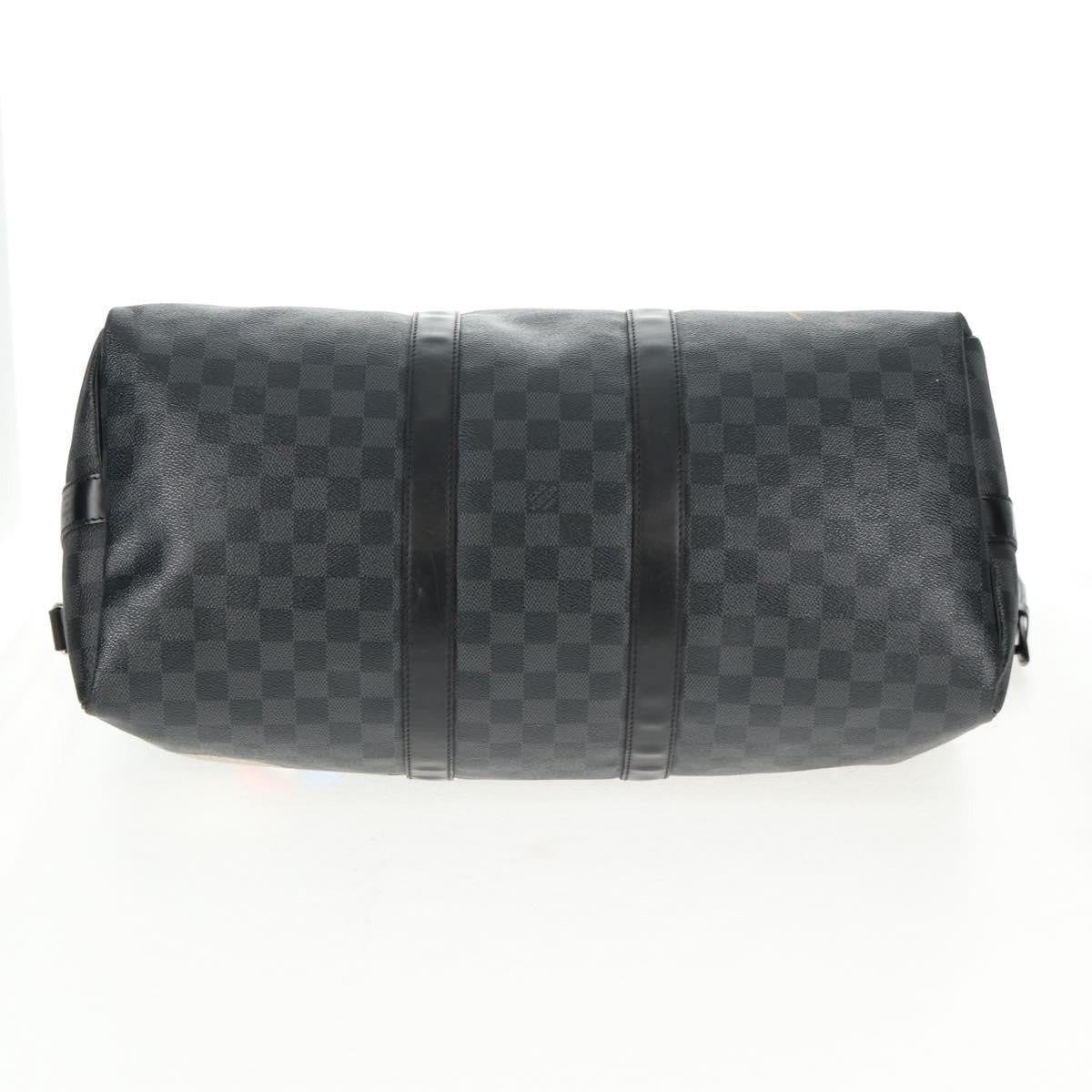 Louis Vuitton Keepall Bandouliere Bag Limited Edition Damier Graphite LV League, BLACK, CANVAS, Travel bag