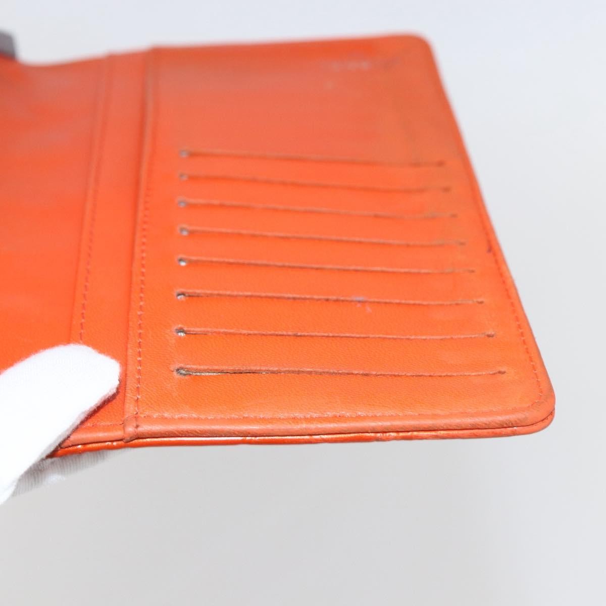 Chanel Lucky Symbols Yen Wallet Embossed Quilted Patent, Orange, Patent Leather, Wallet