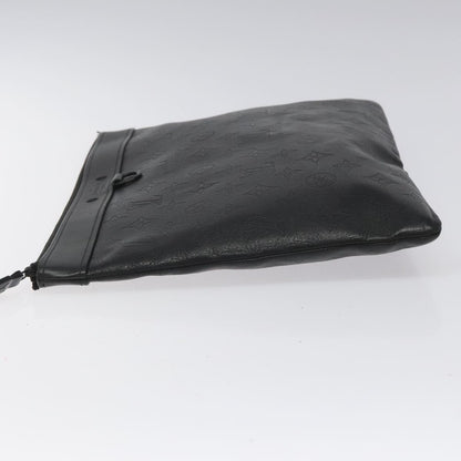 Louis Vuitton Discovery Pochette Monogram Shadow Leather, BLACK, LEATHER, Clutche & pouche