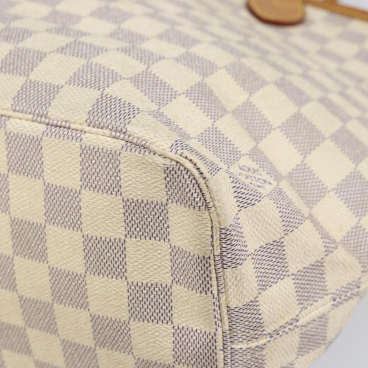 Louis Vuitton Neverfull Tote Damier, WHITE, CANVAS, Tote bag