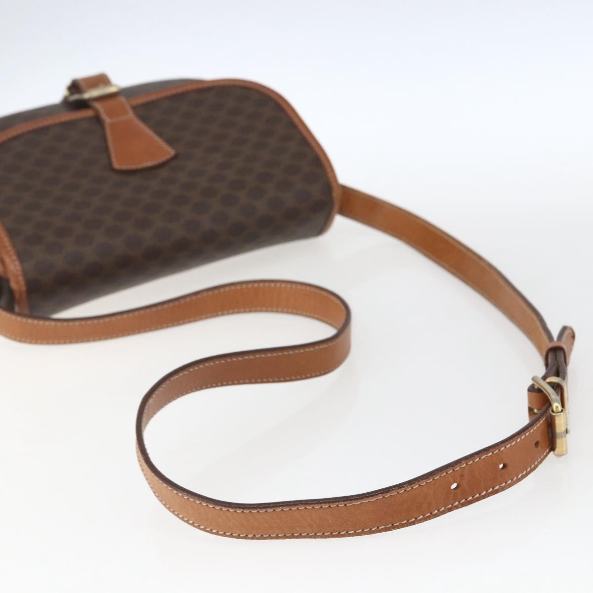 Celine Macadam Shoulder Bag PVC Leather, BROWN, PVC, Shoulder bag