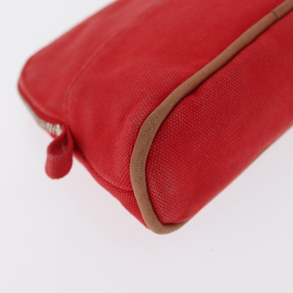 Hermes Bolide Travel Pouch Canvas, RED, CANVAS, Clutche & pouche