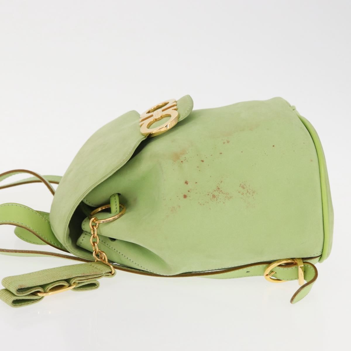 Salvatore Ferragamo Gancini Backpack Suede, GREEN, SUEDE, Backpack