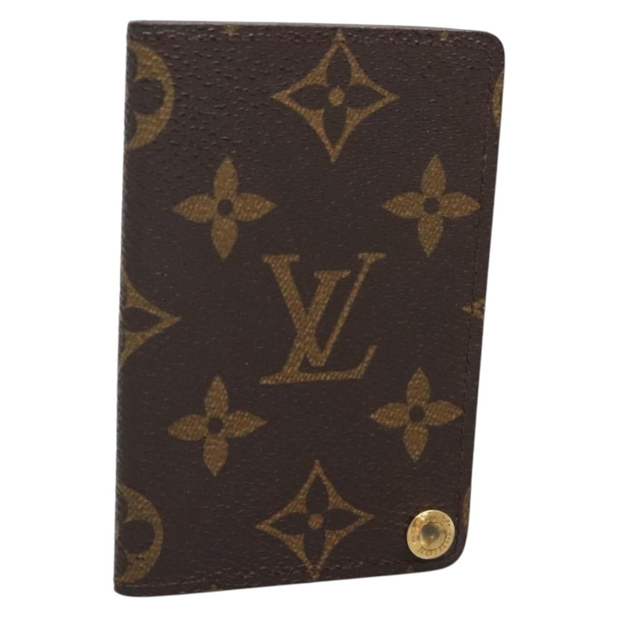 Louis Vuitton Porte Cartes Pression Card Case Monogram Canvas, BROWN, CANVAS, Card Holders