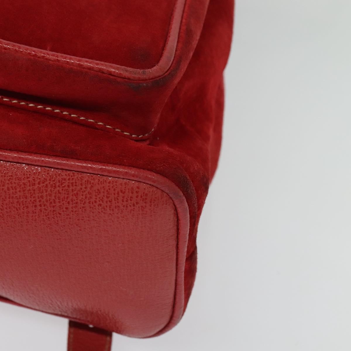 Gucci Bamboo Tassel Backpack Suede, RED, SUEDE, Backpack