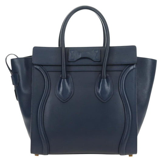 Celine Luggage Bag Smooth Leather, Navy, Leather, Tote Bag