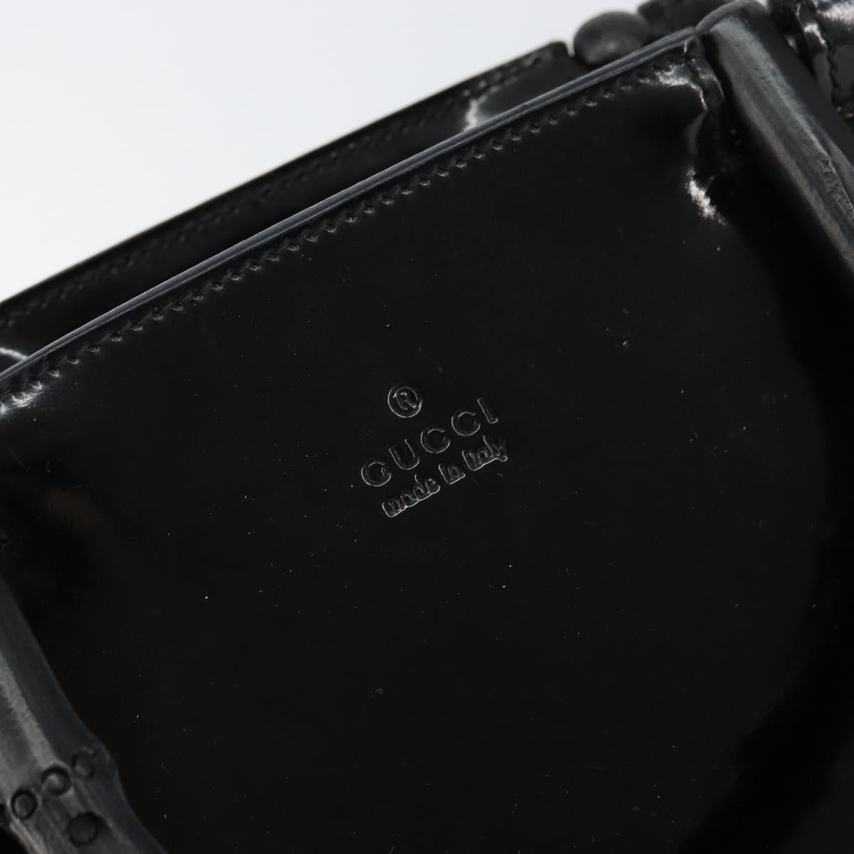 Gucci Vintage Bamboo Handle Bag Patent leather, BLACK, PATENT_LEATHER, Handbag