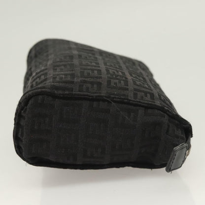 Fendi FF Logo Pouch Canvas, BLACK, CANVAS, Clutche & pouche