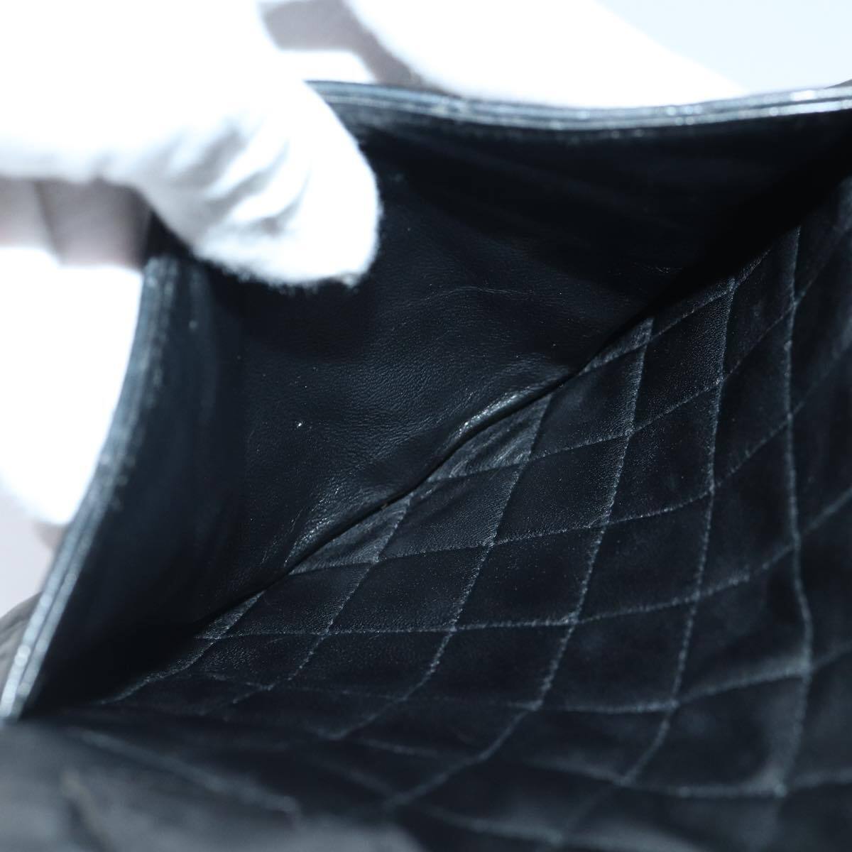 Chanel Coco Mark Black cakfskin, BLACK, LEATHER, Handbag