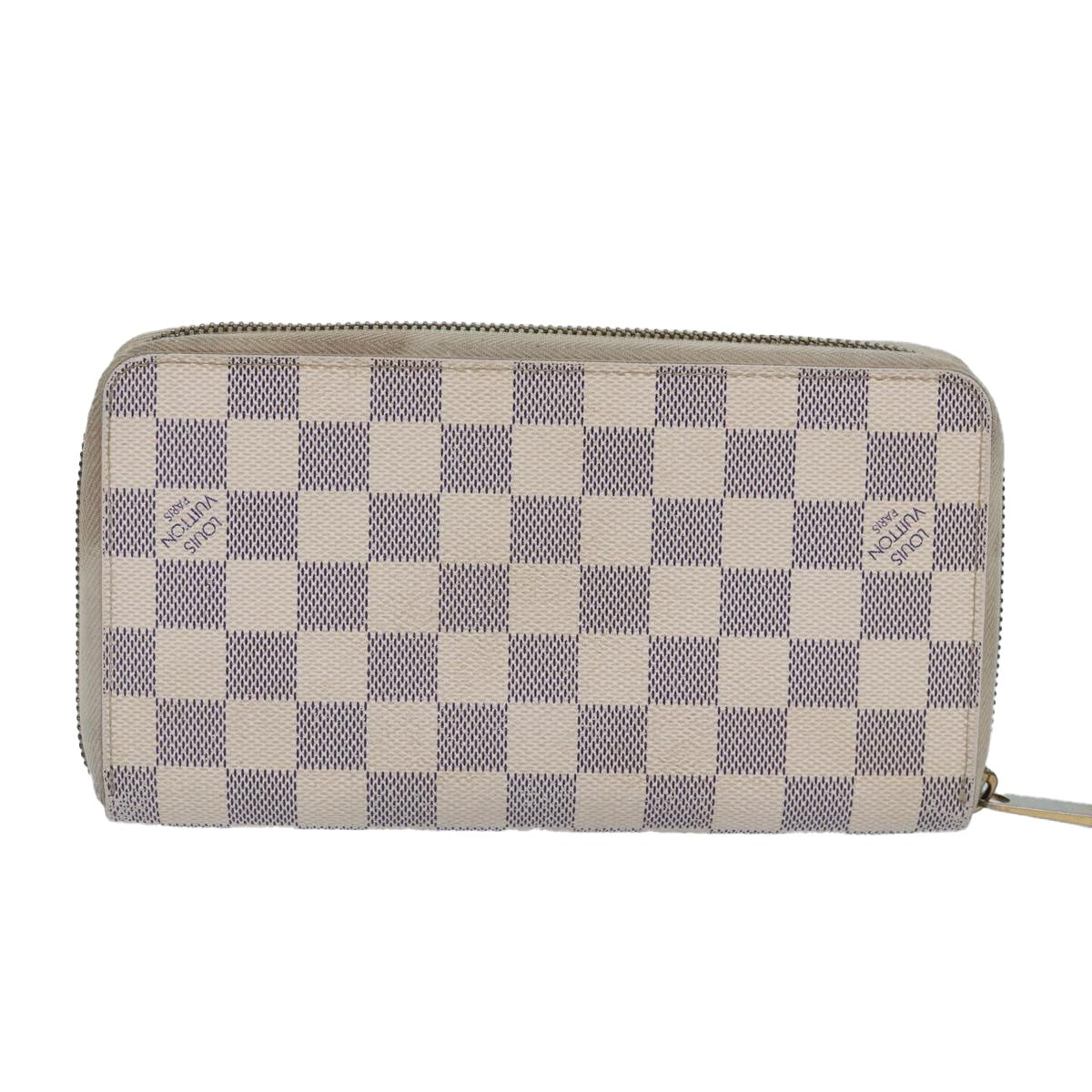 Louis Vuitton Zippy Organizer Damier, WHITE, CANVAS, Wallets