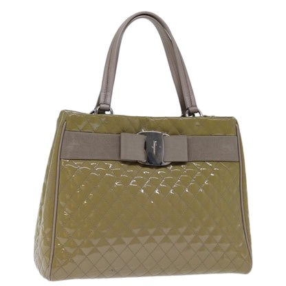 Salvatore Ferragamo Vala Handbag Patent leather, BEIGE, PATENT_LEATHER, Handbag