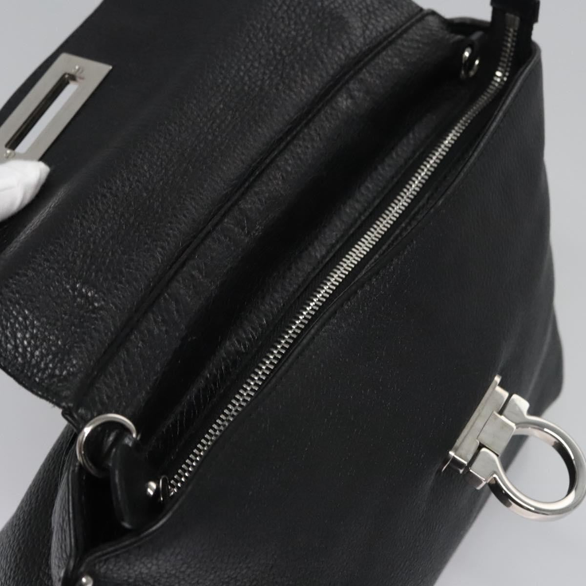 Salvatore Ferragamo Sofia Satchel Leather, BLACK, LEATHER, Handbag