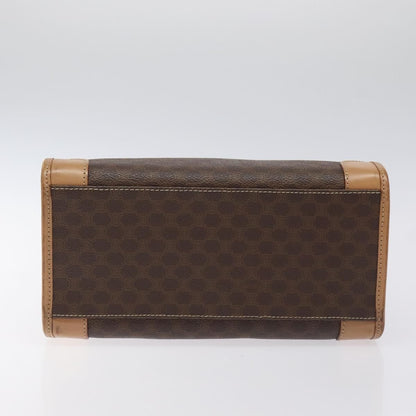 Celine Macadam Handbag Macadam with leather, BROWN, CANVAS, Handbag