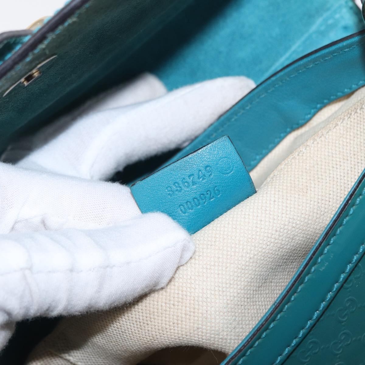 Gucci Vintage Flap Shoulder Bag Patent Leather, TURQUOISE, PATENT_LEATHER, Shoulder bag