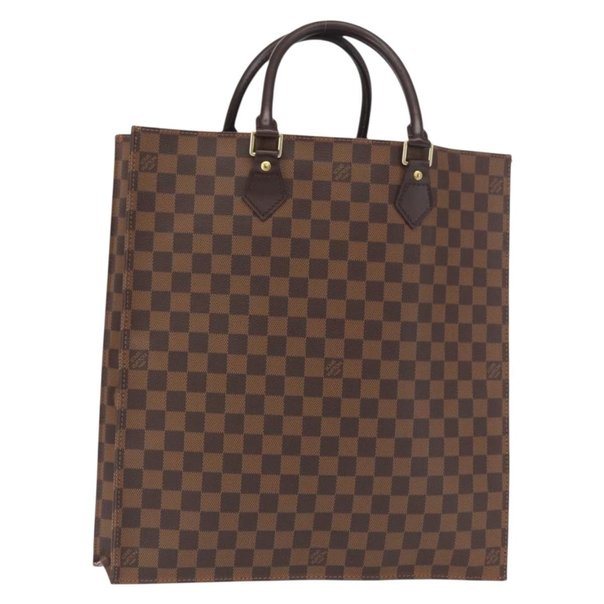 Louis Vuitton Sac Plat Bag Damier, BROWN, CANVAS, Handbag