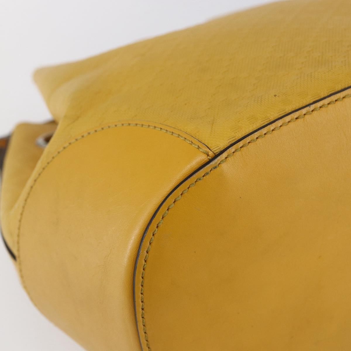Gucci Bright Bucket Bag Diamante Leather, YELLOW, LEATHER, Shoulder bag