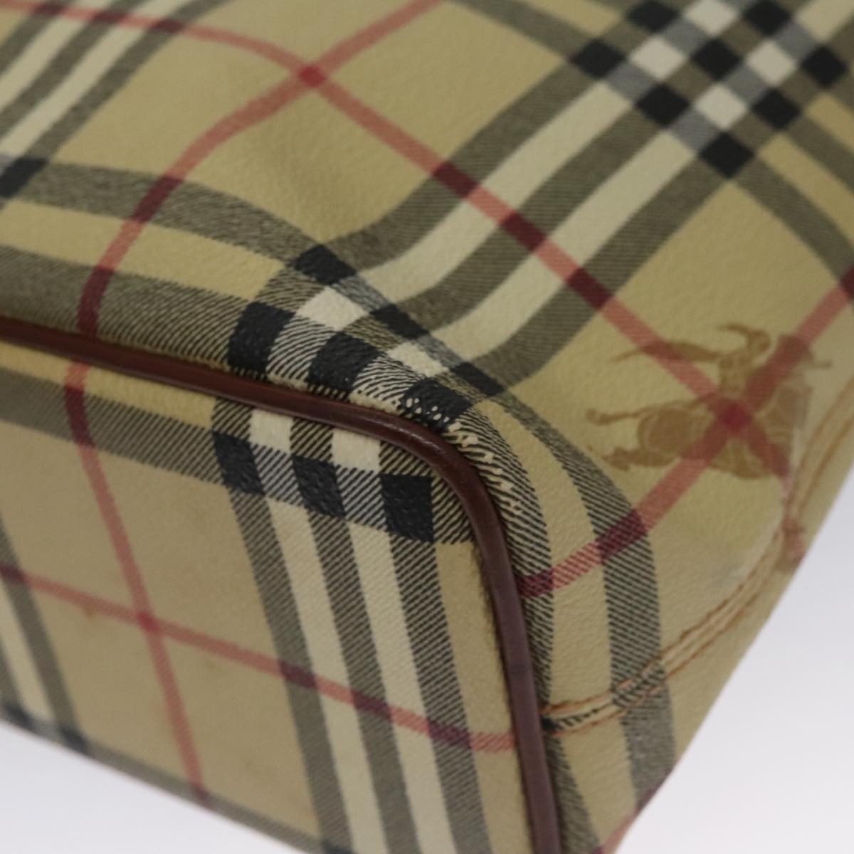 Burberry Top Handle Tote Haymarket Coated Canvas, BEIGE, CANVAS, Tote bag