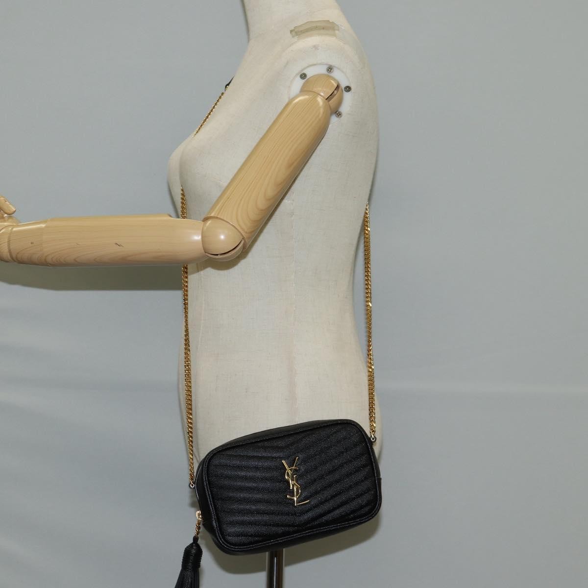 Saint Laurent Lou Camera Bag Leather, BLACK, LEATHER, Crossbody bag