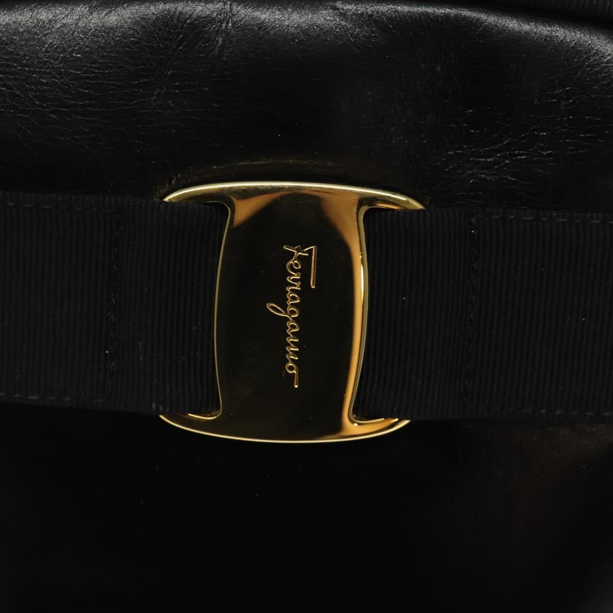Salvatore Ferragamo Vara Bow camera Shoulder Bag Leather, Black, Leather, Shoulder Bag
