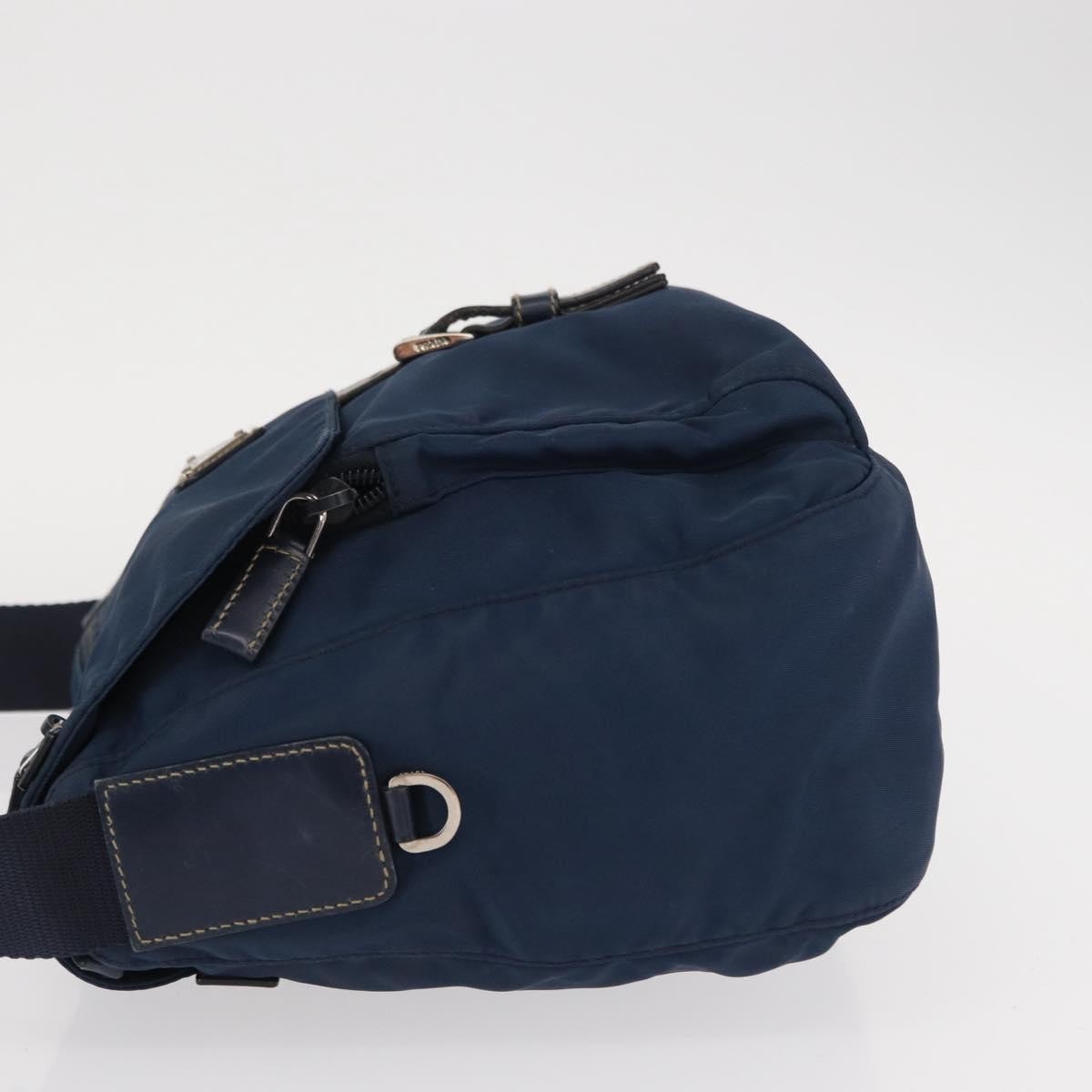 Prada Buckle Messenger Bag Tessuto, NAVY, NYLON, Shoulder bag
